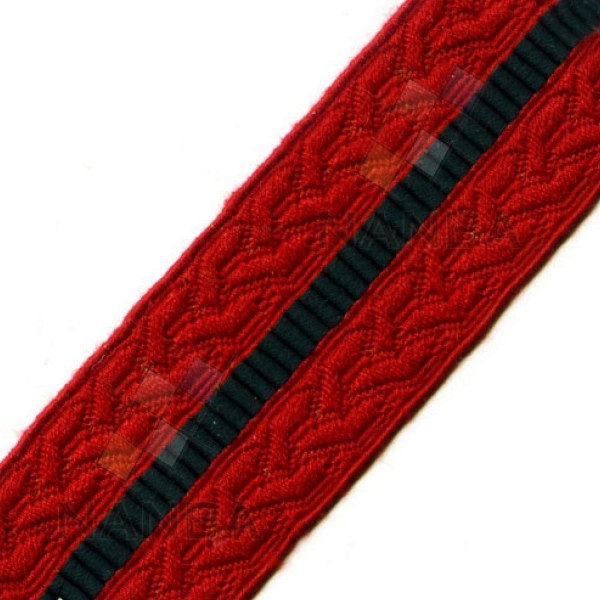 Military Braid Crimson Red with Black