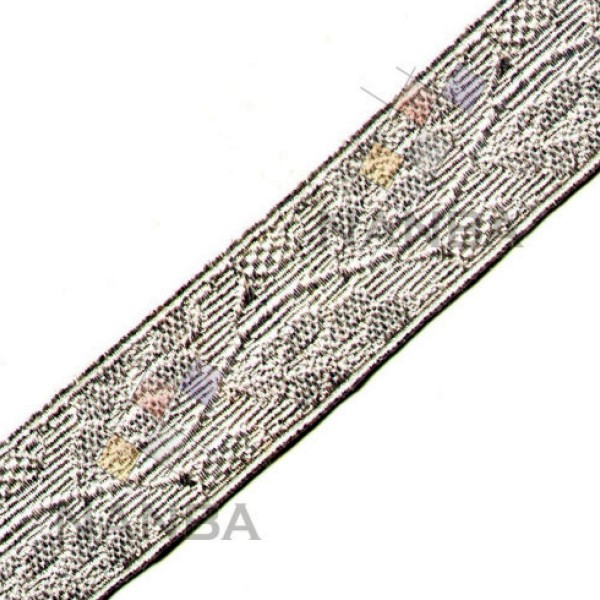Uniform Silver Braid With Leaves Pattern