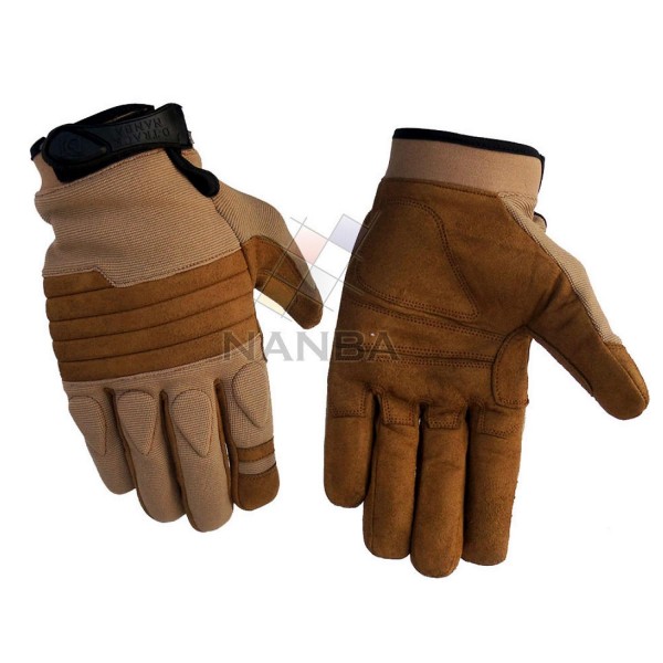 Brown Tactical Padded Police Gloves