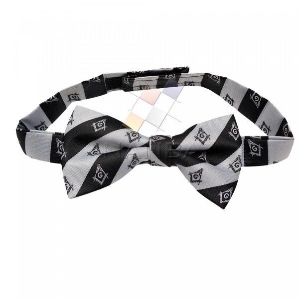 Masonic Bow Tie Craft Striped Black and White