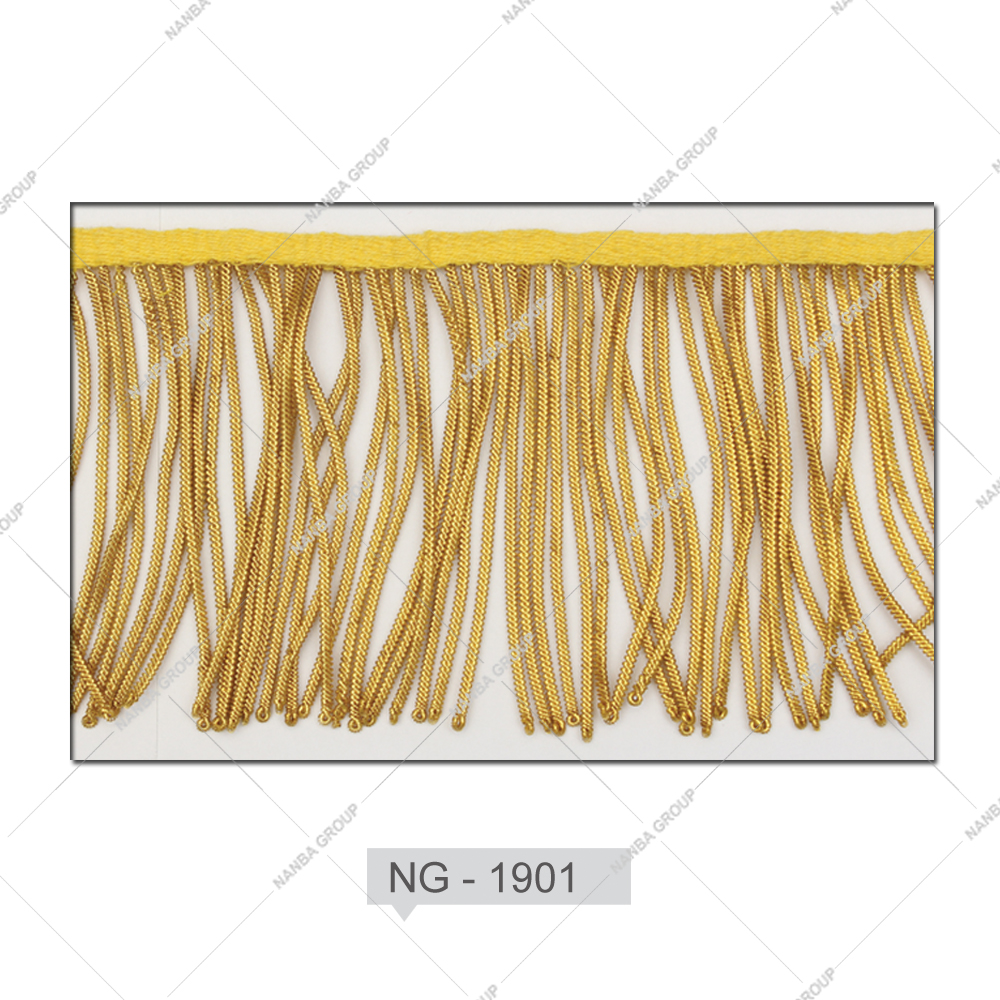 001 Golden Bullion Wire Fringe Trim Metallic Rayon Tassel Decorative Garments Curtains-Manufactured Trusted Supplier