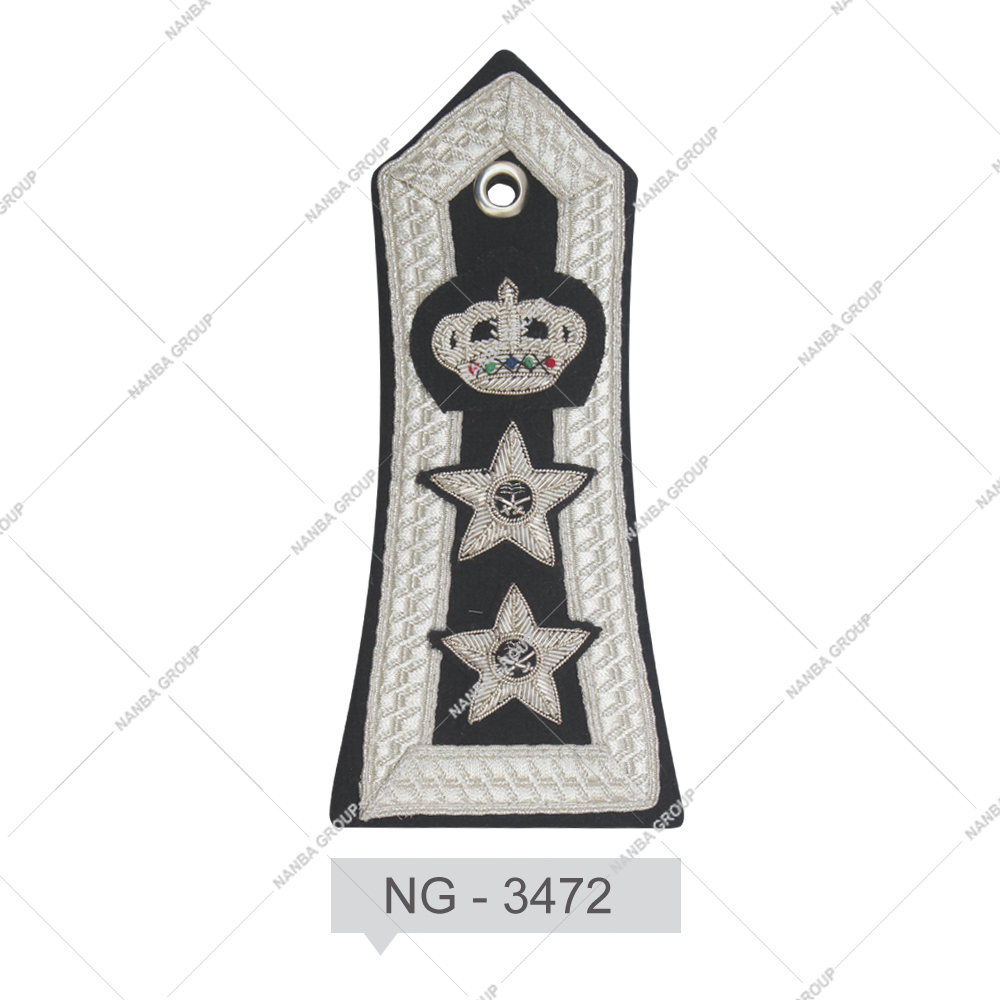 NG - 3472 Custom Logo Design Eco-Friendly PVC/Cotton/Nylon/Polyester Plain Shoulder Epaulets Embroidery Patch Uniform Accessories Board