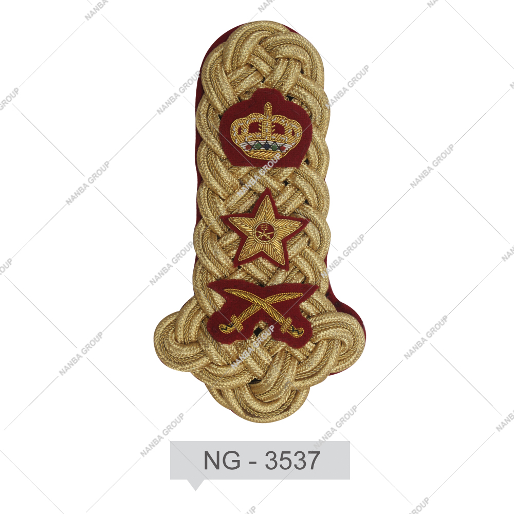 NG - 3537 Premium Quality Ceremonial Uniform Gold Shoulder Boards Cord Epaulettes
