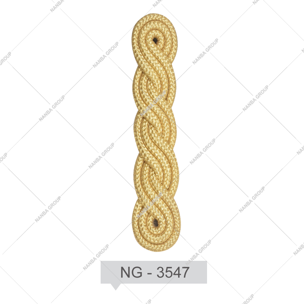 NG - 3547 Latest Custom Made High Quality Eco-Friendly Fashion Epaulette Cord Shoulder Boards Gold Bullion Wire Embroidered Uniform Badges