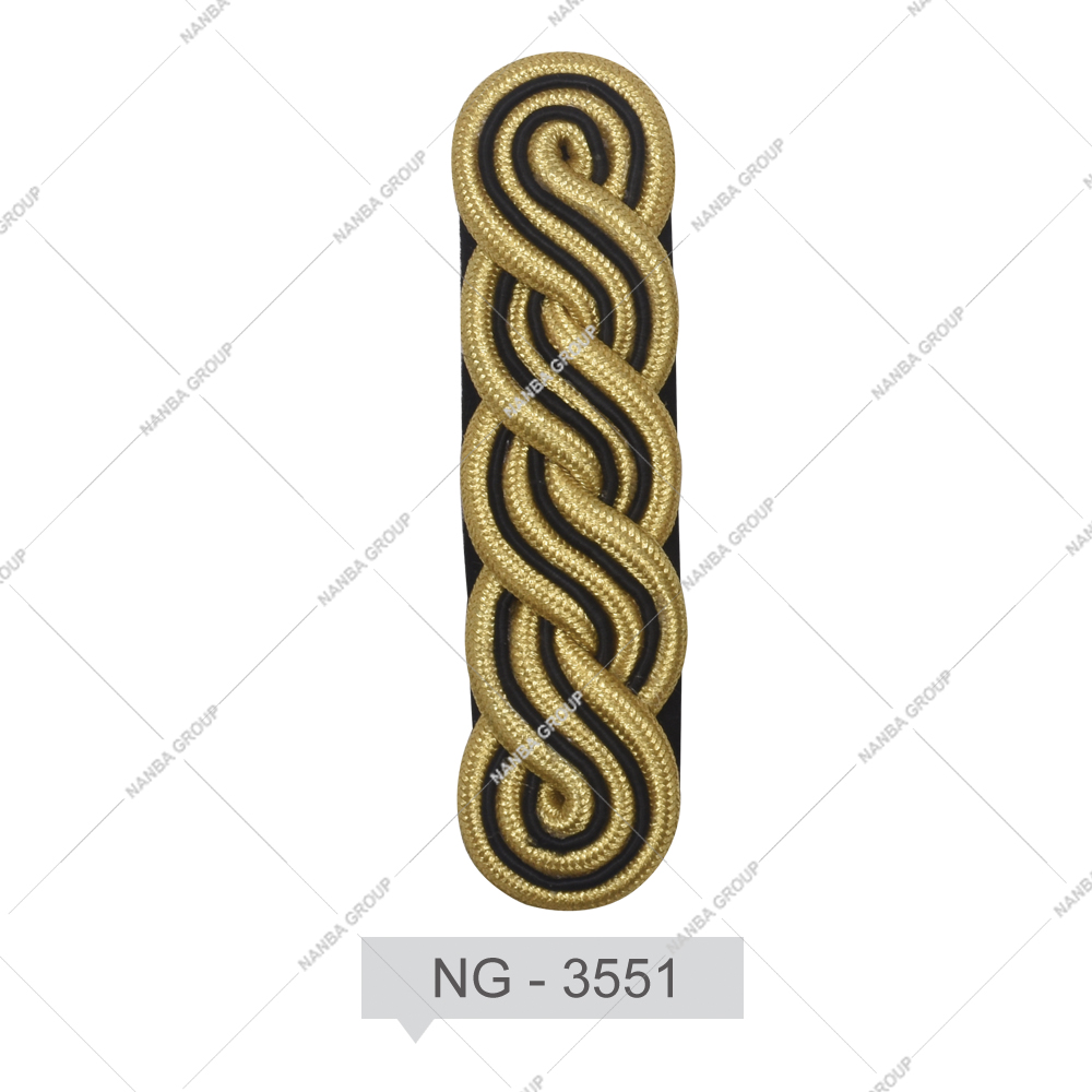 NG - 3551 Ceremonial Uniform Shoulder Boards Soft -On Epaulettes Embroidered Eco-Friendly Custom Epaulets in Low MOQ for Sale