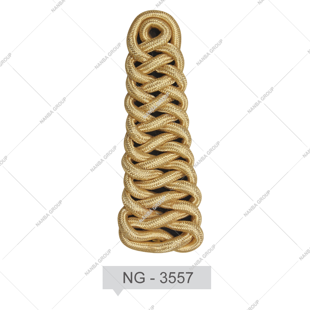 NG - 3557 High Quality Eco-Friendly Fashion Canvas Fabric Shoulder Board Essential Ceremonial Uniform Embroidered Lace Sew-on Safety Pin