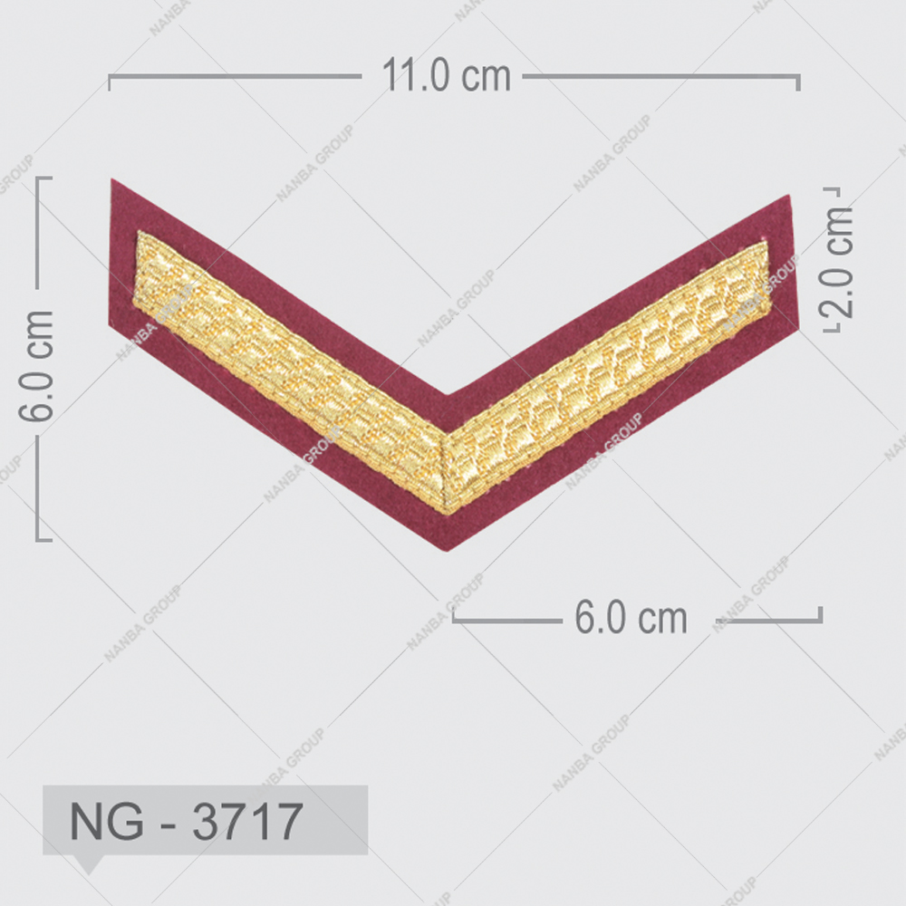 NG - 3717 Best Selling NANBA GROUP Customized Factory Uniform with Chevron Embroidery Rank Design Satin Fabric