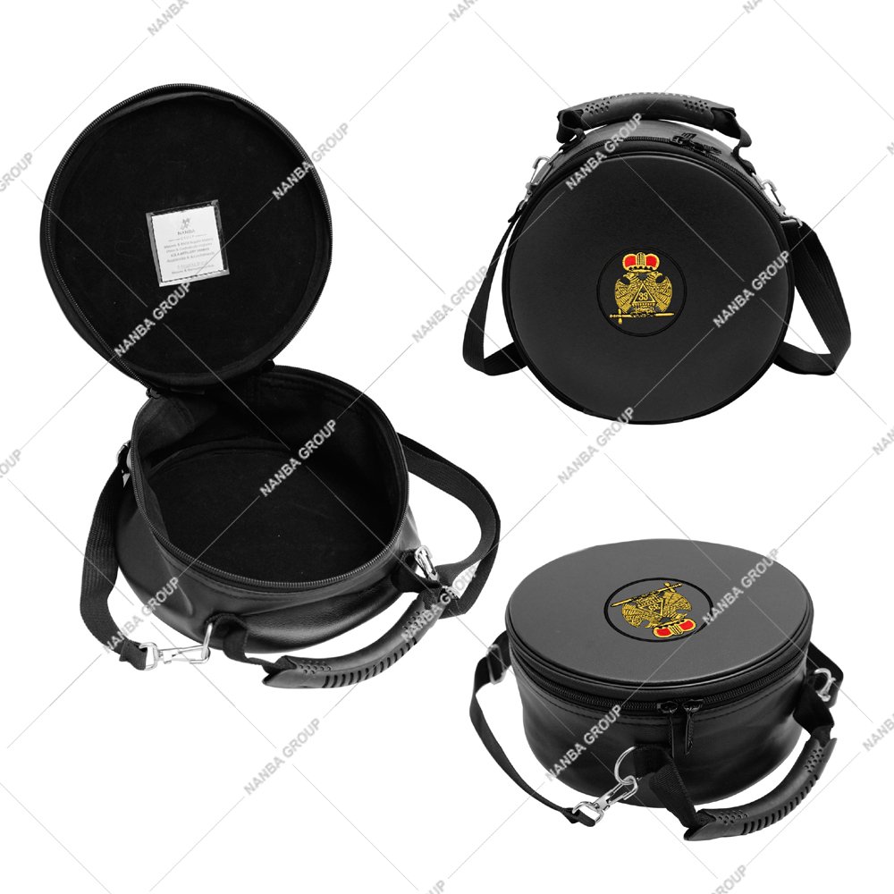 Photo-08 NANBA GROUP 33rd Degree Scottish Rite Crown Cap Case Double Eagle Black Imitation Leather Lightweight Customizable Soft Bag