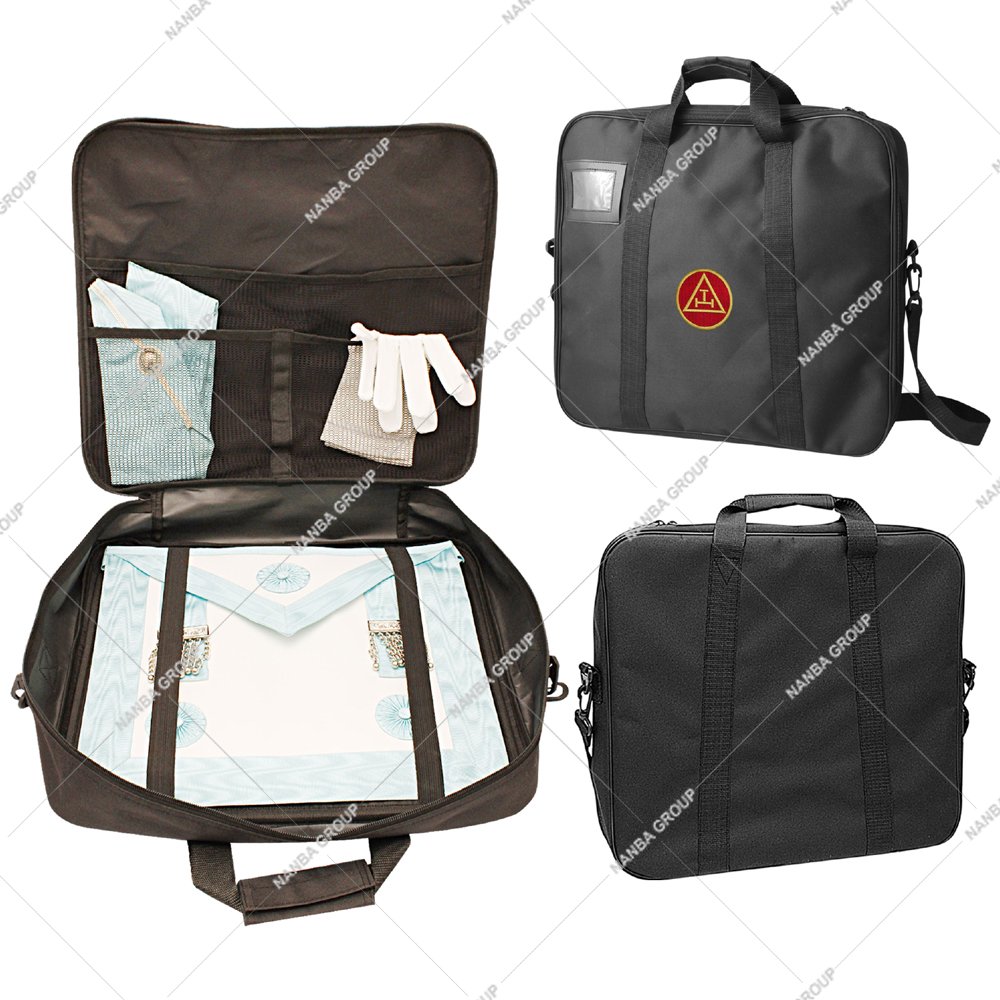 Phot-07 Royal Arch Soft Case Hand Embroidery – Red Embroidery | Cordura Freemason Bag with Strap & Inner Pocket – Provincial