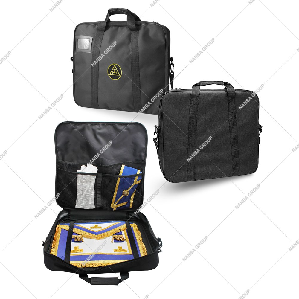 Phot-09 Masonic Apron Carrying Case Royal Arch Emblem Gold Embroidery Cordura Fabric – Masonic Regalia Apron Case (Provincial)