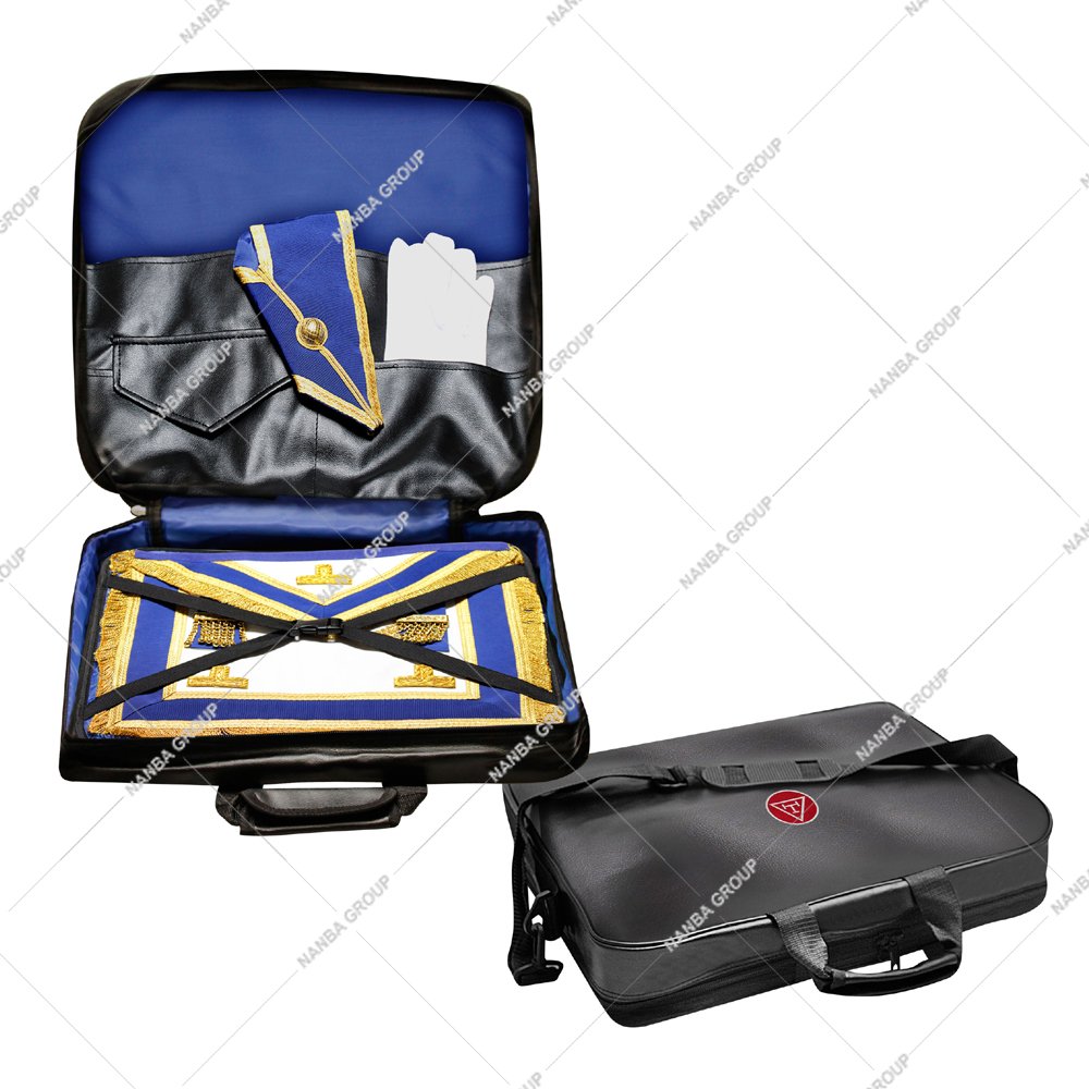 Photo-07 Provincial Soft Imitation Leather Freemason Masonic Case with Emblem Embroidery Royal Arch Luxury Lightweight Premium Gift