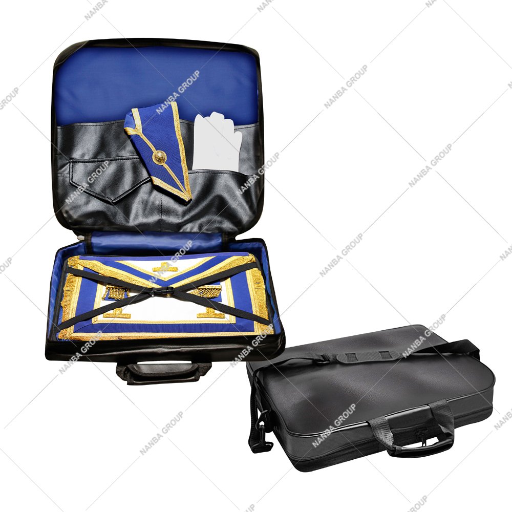Photo-07 Masonic Provincial Soft Regalia Case / Masonic Apron Carrying Shoulder Bag / Provincial Regalia Kit Bag Imitation Leather