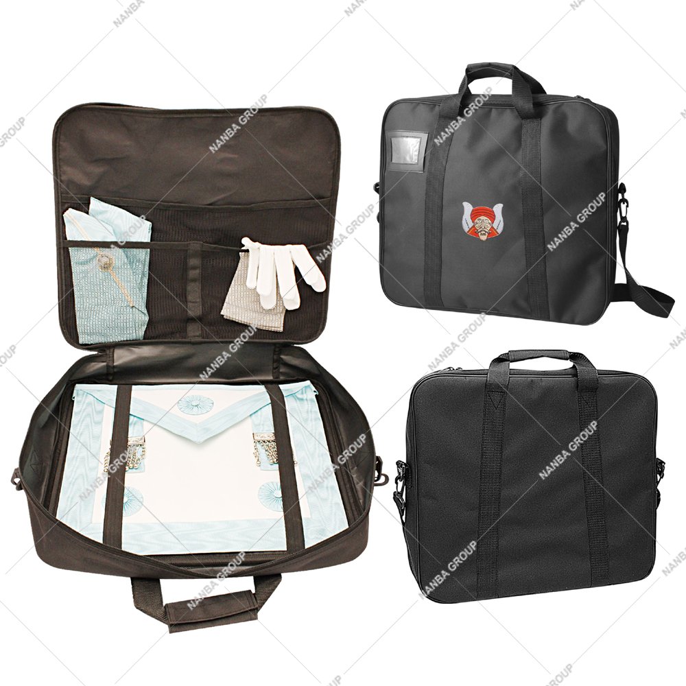 Photo-07 Masonic Apron Waterproof GROTTO Machine Embroidery | Cordura Fabrics Freemason Strap Inner Pocket Lightweight Square