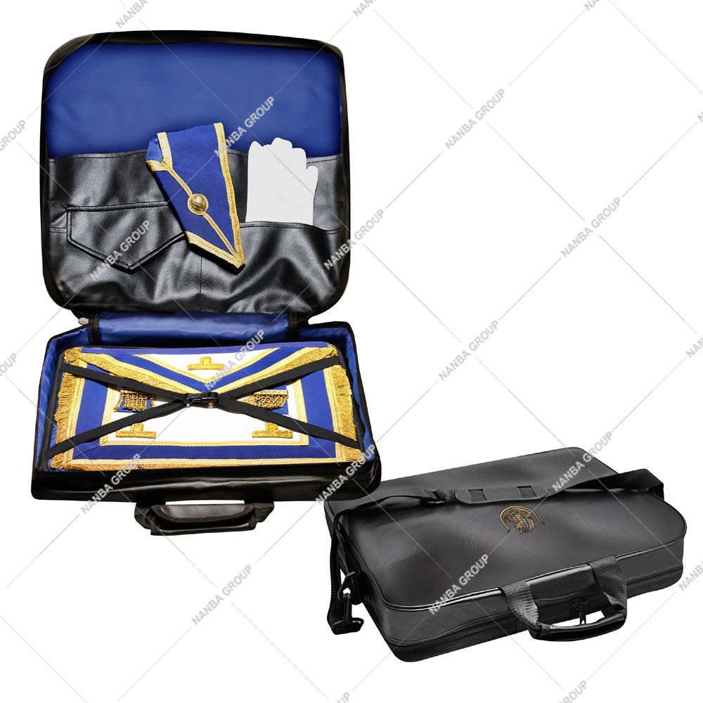 Photo-07 Provincial Soft case Imitation Leather Daughter Of Isis Embroidery Masonic Apron Carrying Shoulder Bag Soft Regalia Case