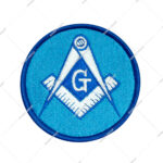 Square & Compass Round Embroidered Masonic Patch – Blue & White 3” Diameter