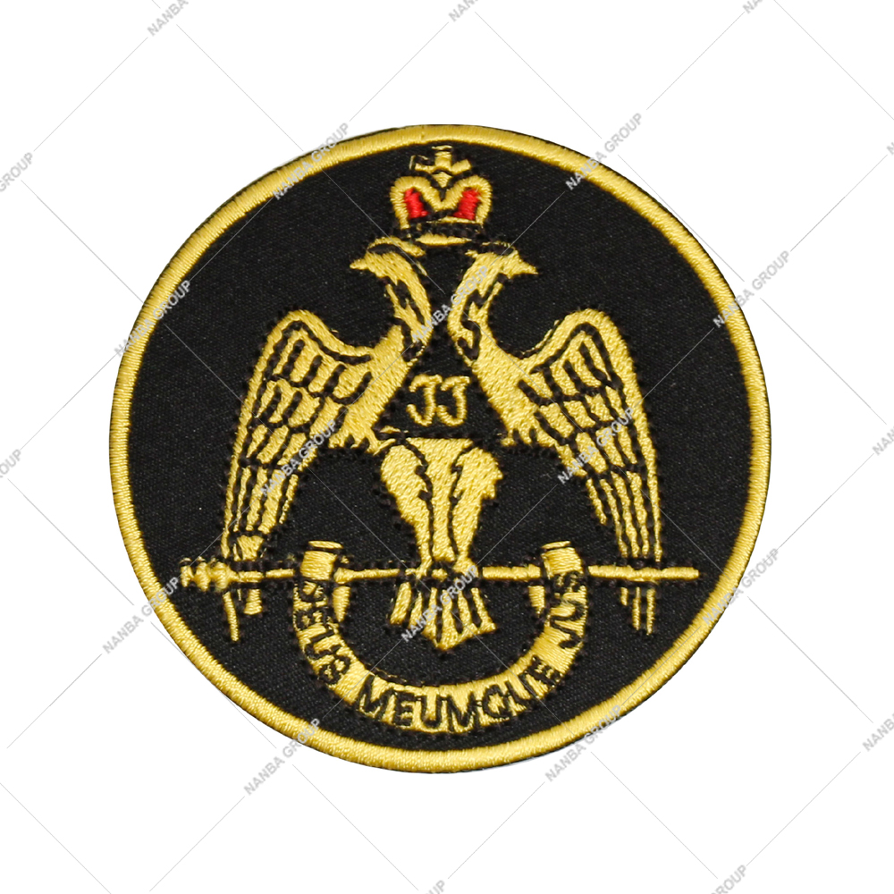 Photo-07 Masonic Mason Freemasonry Embroidered Patch Scottish Rite 33 Wings Down Eagle Badge Patch Master Lodge