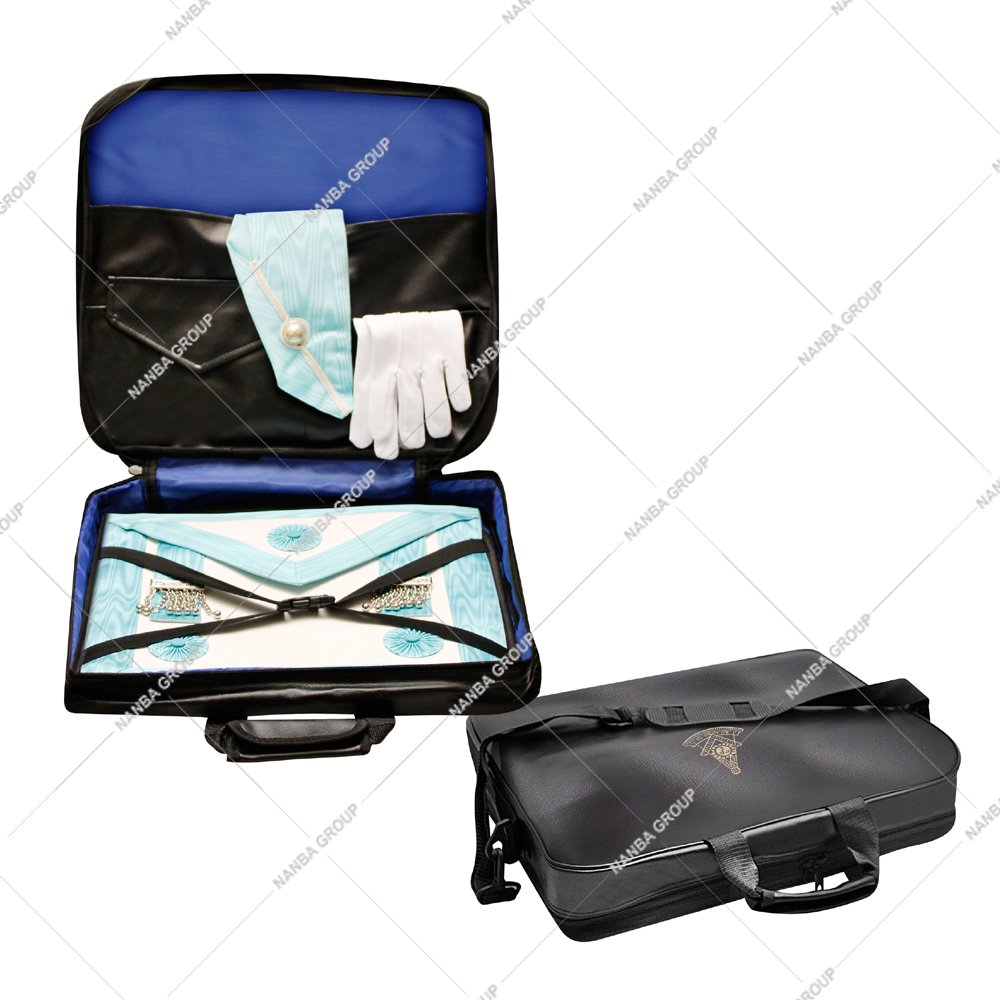 Photo-07 MM Soft Case – Imitation Leather Masonic Apron Carrying Case – Lightweight Soft Black – Masonic Regalia