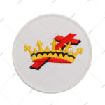 Knights Templar Royal Cross & Crown Round Embroidered Masonic