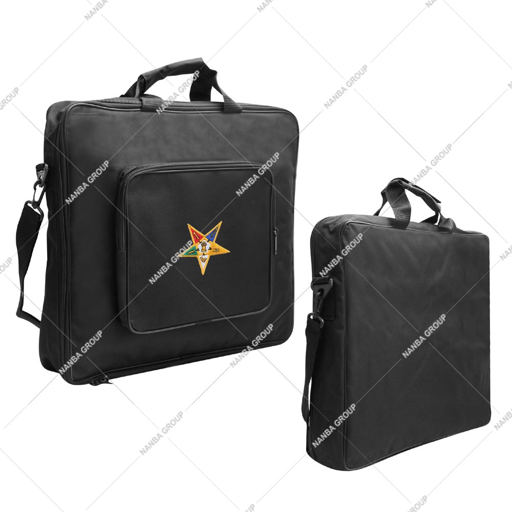 Photo-09 Provincial Luxury Soft Case with Pocket Emblem Embroidery OES Masonic Apron Carrying Shoulder Bag Zipper Closure Regalia Case