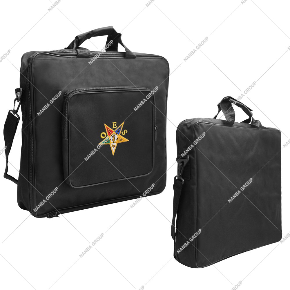 Photo-09 MM-WM Luxury Lightweight Soft Case Pocket Embroidery Emblem (OES) Masonic Apron Carrying Shoulder Bag Regalia Case High Quality