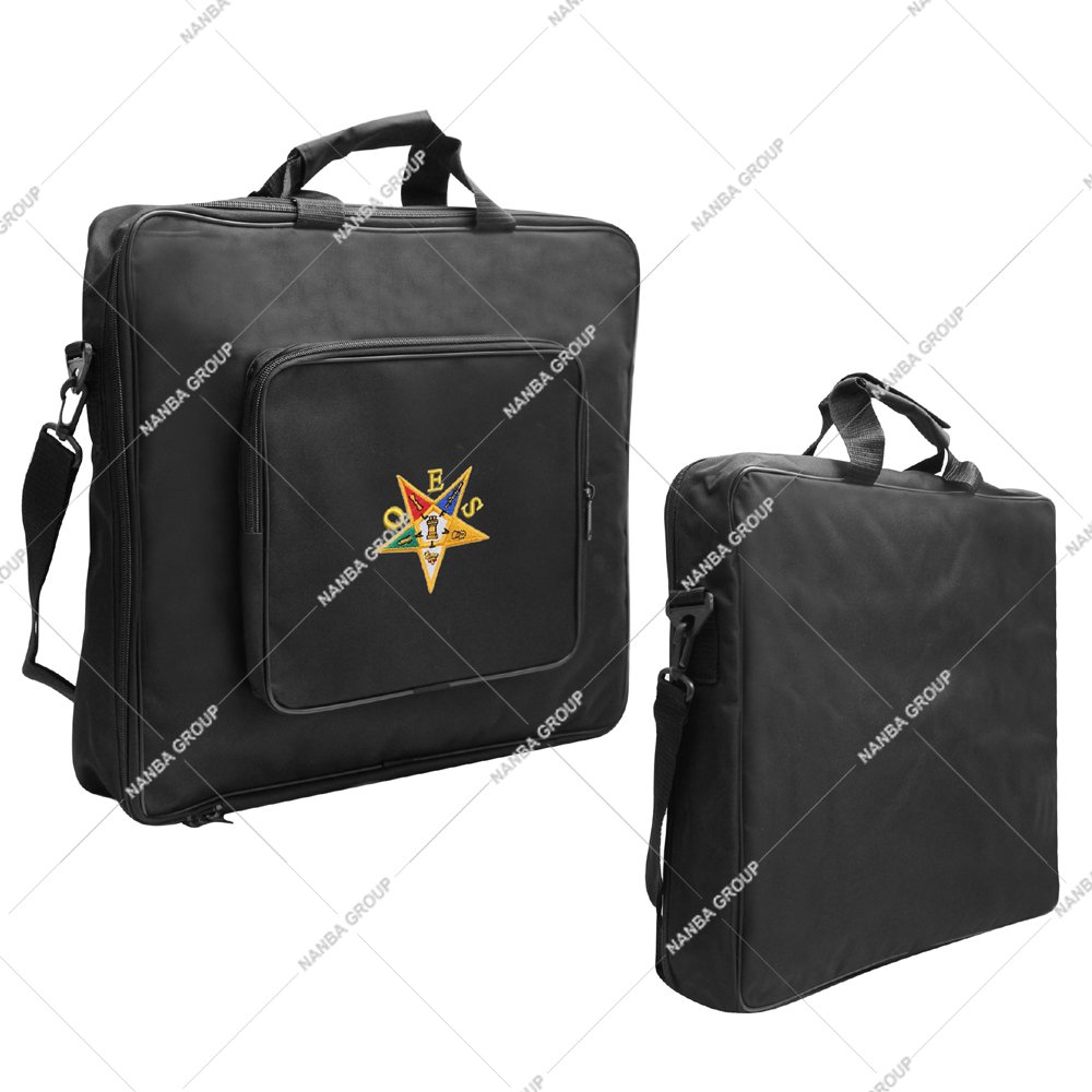 Photo-09 Provincial Luxury Lightweight Soft Case Pocket Emblem Embroidery (OES) Masonic Apron Carrying Shoulder Bag Soft Regalia Case