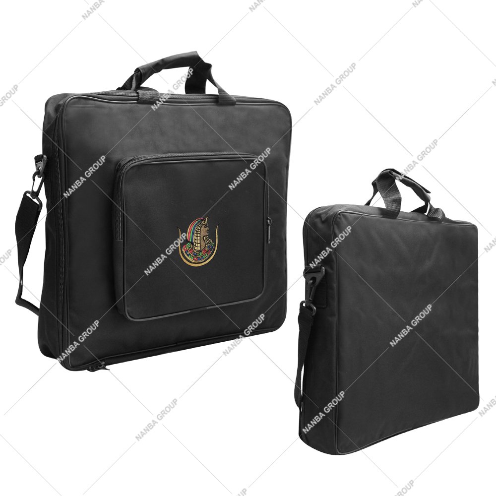 Photo-09 MM-WM Luxury Lightweight Soft Case Pocket Emblem Daughter Isis Embroidery Masonic Apron Carrying Shoulder Bag Regalia Case High