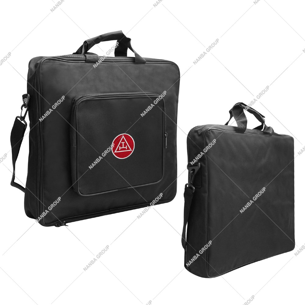 Photo-09 MM-WM Corduroy Zipper Lightweight Luxury Soft Case with Pocket Masonic Apron Carrying Shoulder Bag / Regalia Kit Bag Royal Arch