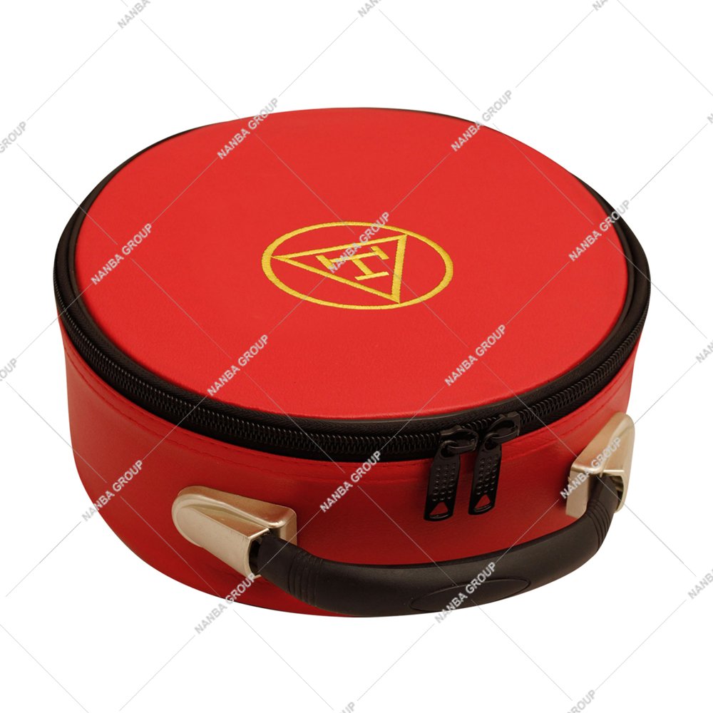 Photo-06 Red Imitation Leather Case Designed for Storing Masonic Royal Arch Crown Caps