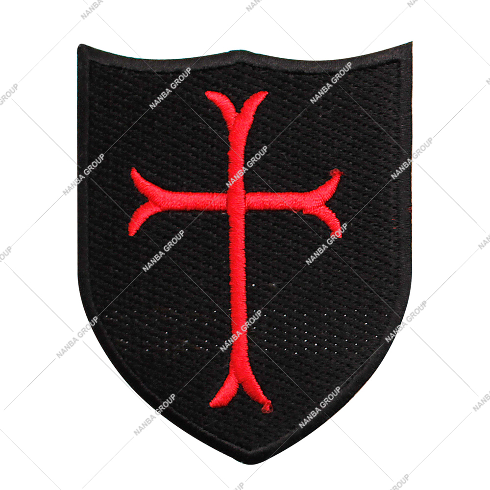 Photo-07 Knights Templar Cross Shield Embroidered Patch Often Used On Jackets Bags, Or Uniforms