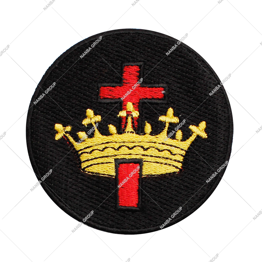Photo-07 Masonic Knights Templar Cross and Crown Embroidered Canvas Sew or Iron on Patch for Cloth and Gifts