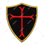 Knights Templar Shield Cross Red Embroidered Canvas Iron-On Patch 2.3×3.1 Inch for Gifts & Cloth