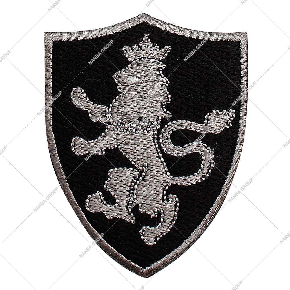 Photo-07 Crowned Lion Crest Coat of Arms Embroidered Premium Patch DIY Iron-on or Sew-on Decorative Badge Emblem