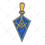 Trowel Square & Compass Embroidered Masonic Patch – Blue & Gold 3” Tall
