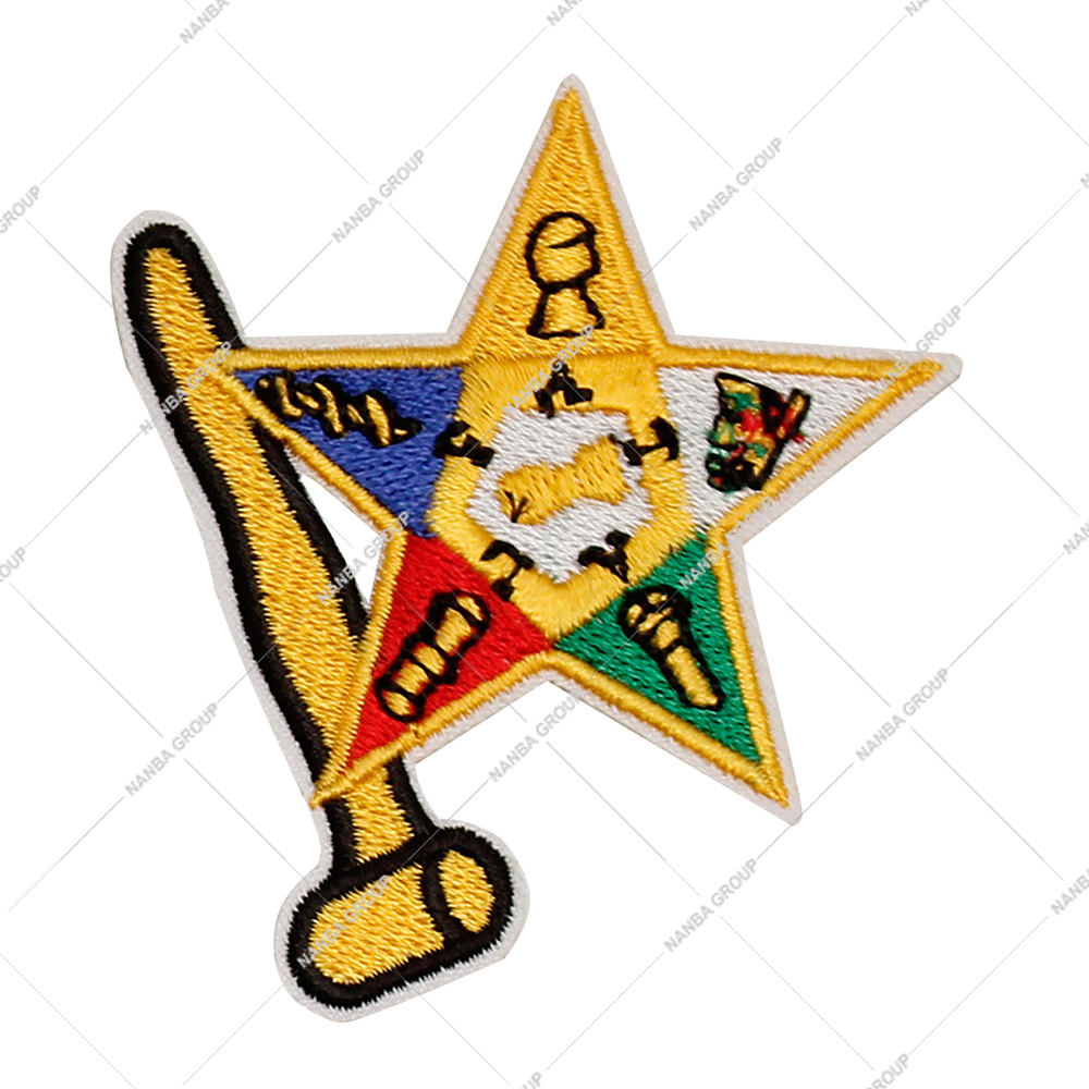 Photo-07 Iron-On Embroidered Canvas Order of the Eastern Stars (OES) Patch for Hats & Gifts