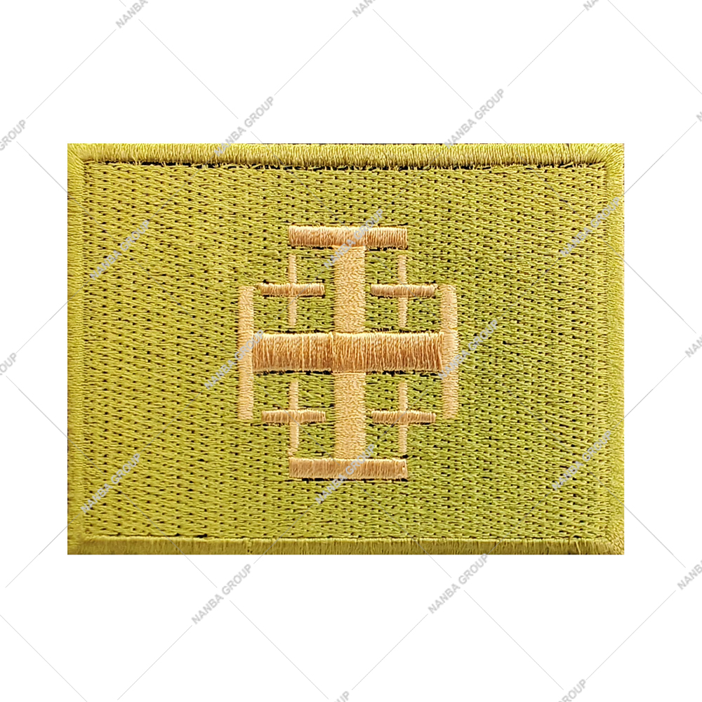 Photo-07 Jerusalem Cross Embroidered Tactical Morale Patch Featuring A Hook-And-Loop Backing For Attachment To Gear