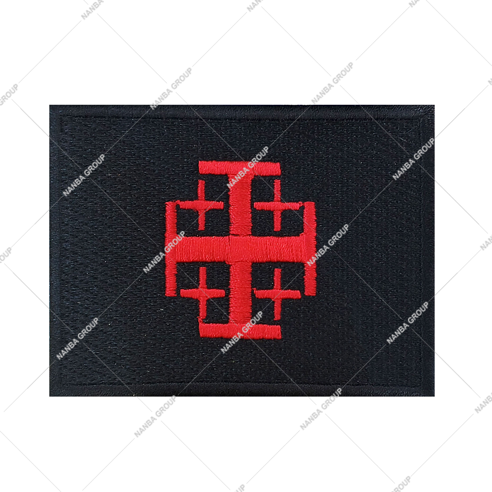 Photo-07 Knights Templar Jerusalem Cross Embroidered Patch, Often Used As A Tactical Moral Patch For Jackets, Backpacks, Or Uniforms