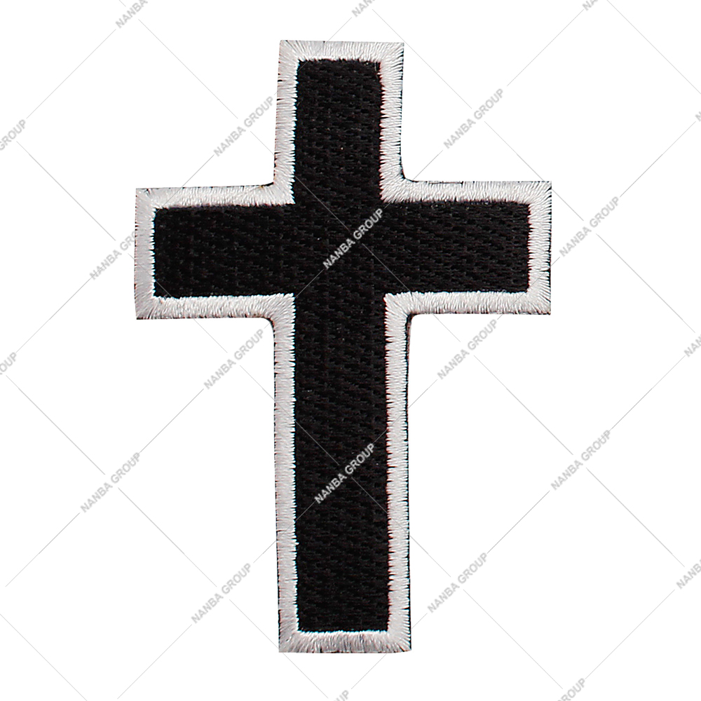 Photo-07 Black & White Cross Motorcycles Biker Embroidered Iron on Patch