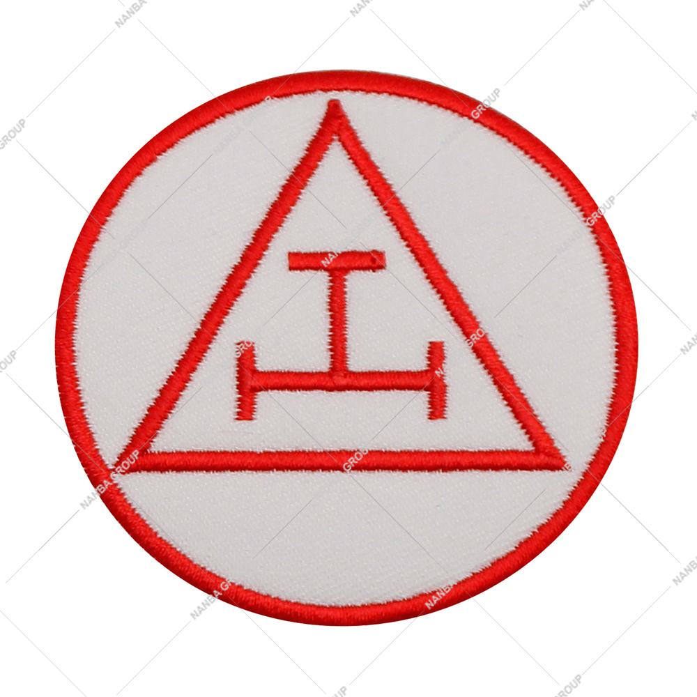 Photo-07 Red Custom Embroidered Royal Arch Patch for Freemasons-Triple Tau Symbolism Iron-On Apparel & Hat Patches
