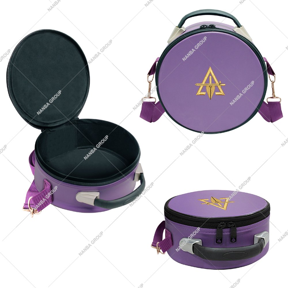 Photo-08 Masonic Regalia Council Crown Cap Case-Embroidered Gold Trowel