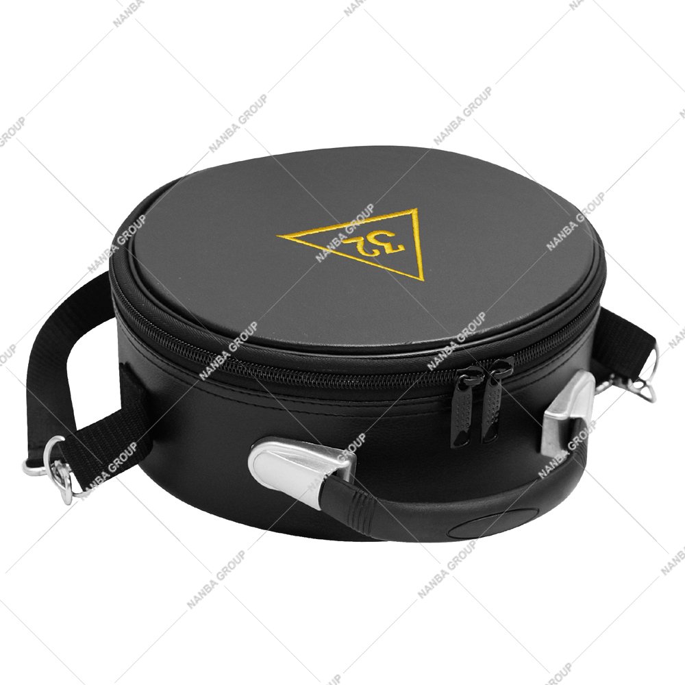Photo-08 Black Scottish Rite Masonic Cap Carrying Case Featuring 32nd-Degree Emblem Embroidered