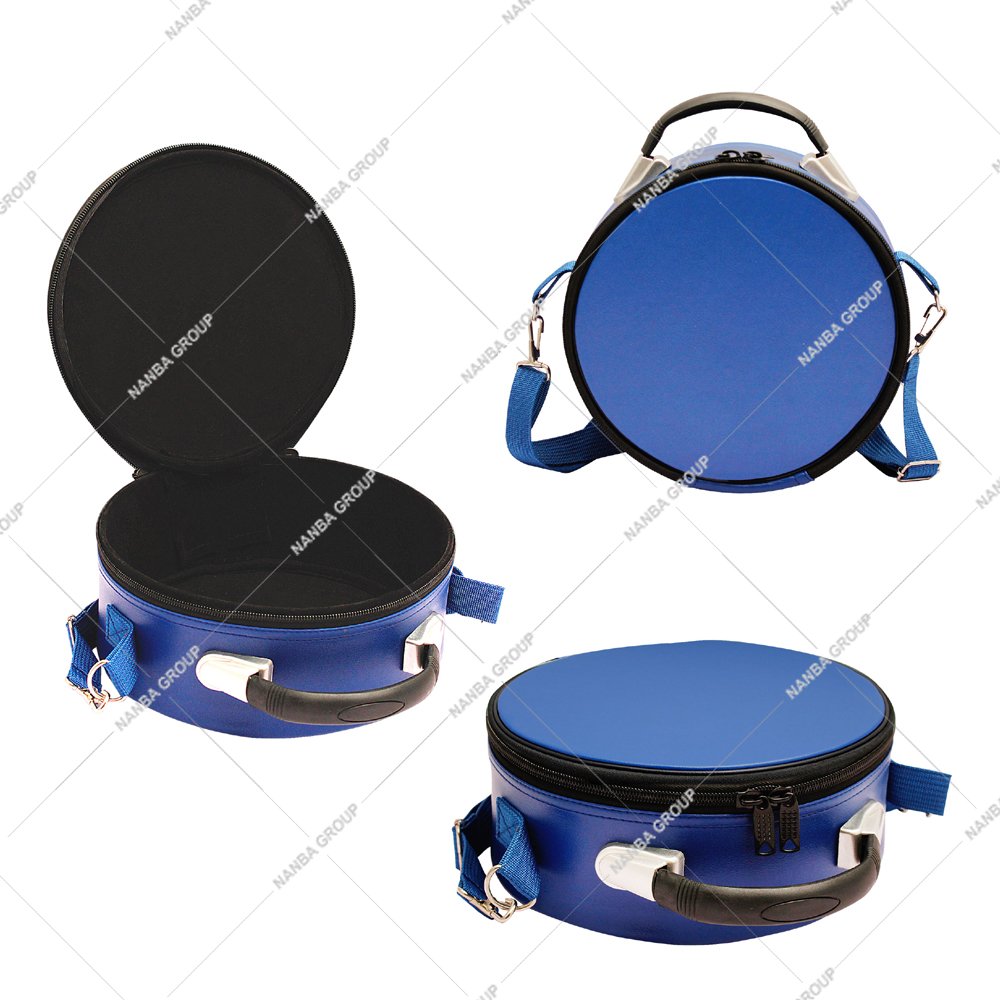 Photo-08 Premium Masonic Crown Cap Case Leather Freemason Hat Storage Carrying Box Blue Plain