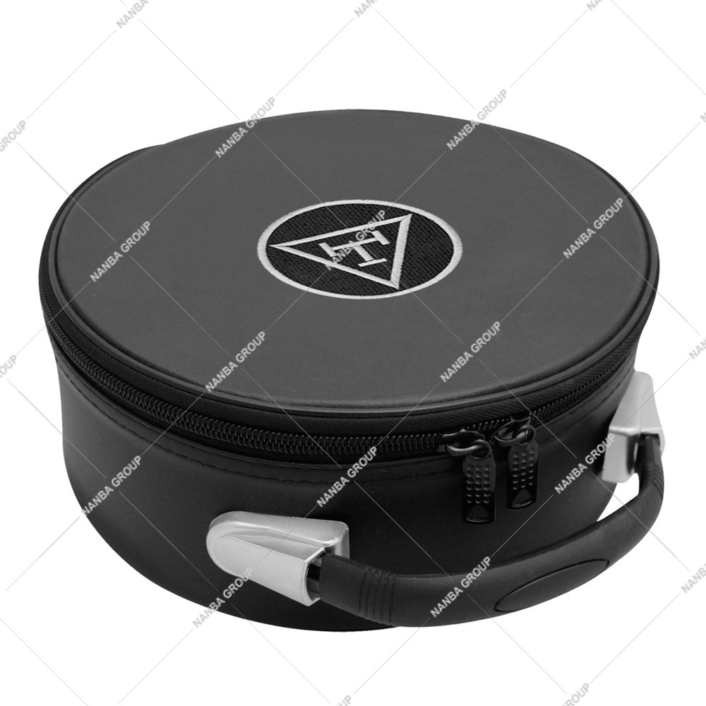 Photo-06 Black Royal Arch Black & Silver Machine Embroidered Crown Cap Case, Freemason Hat Carrying Box