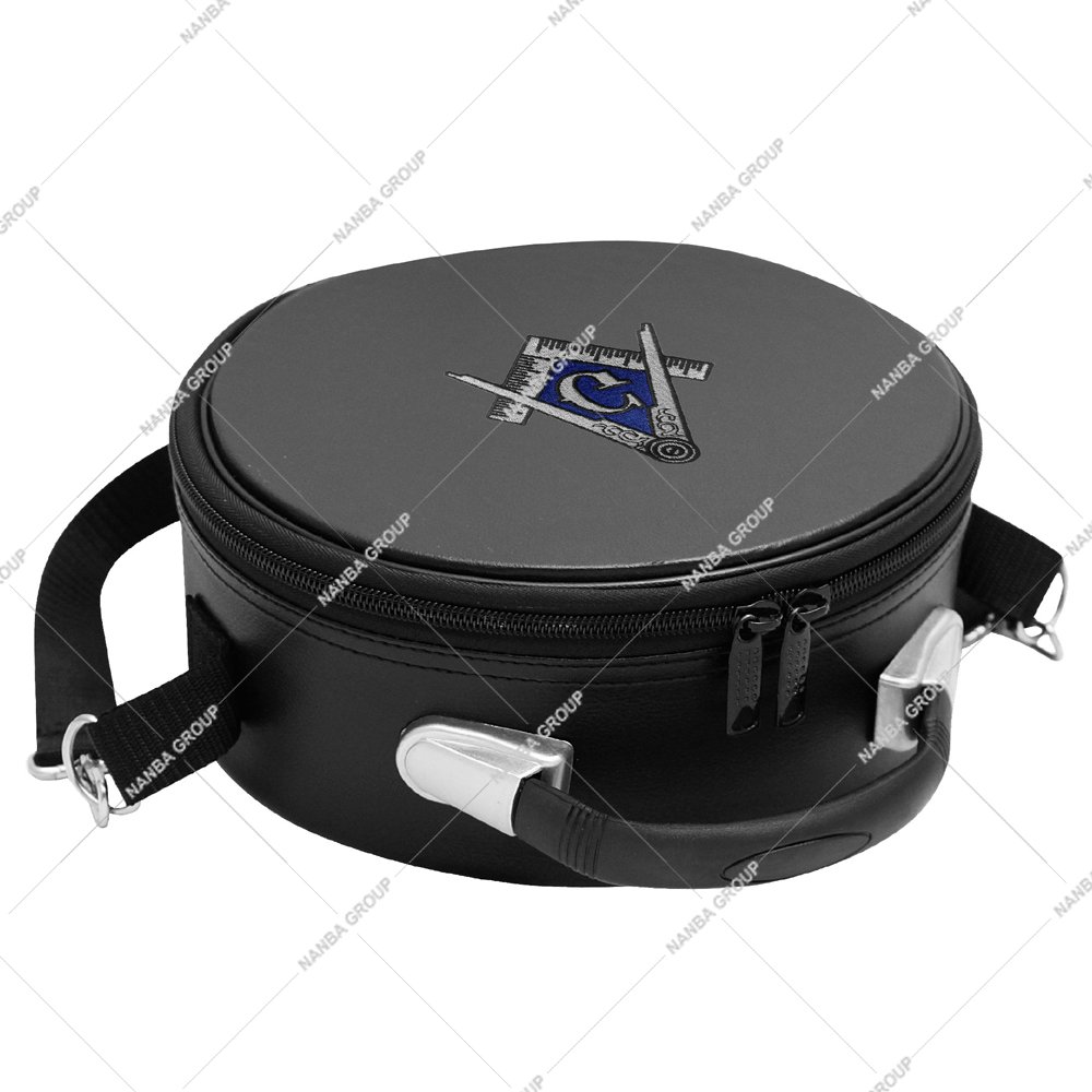 Photo-08 Black Square, Compass & G Machine Embroidered Silver With Strap