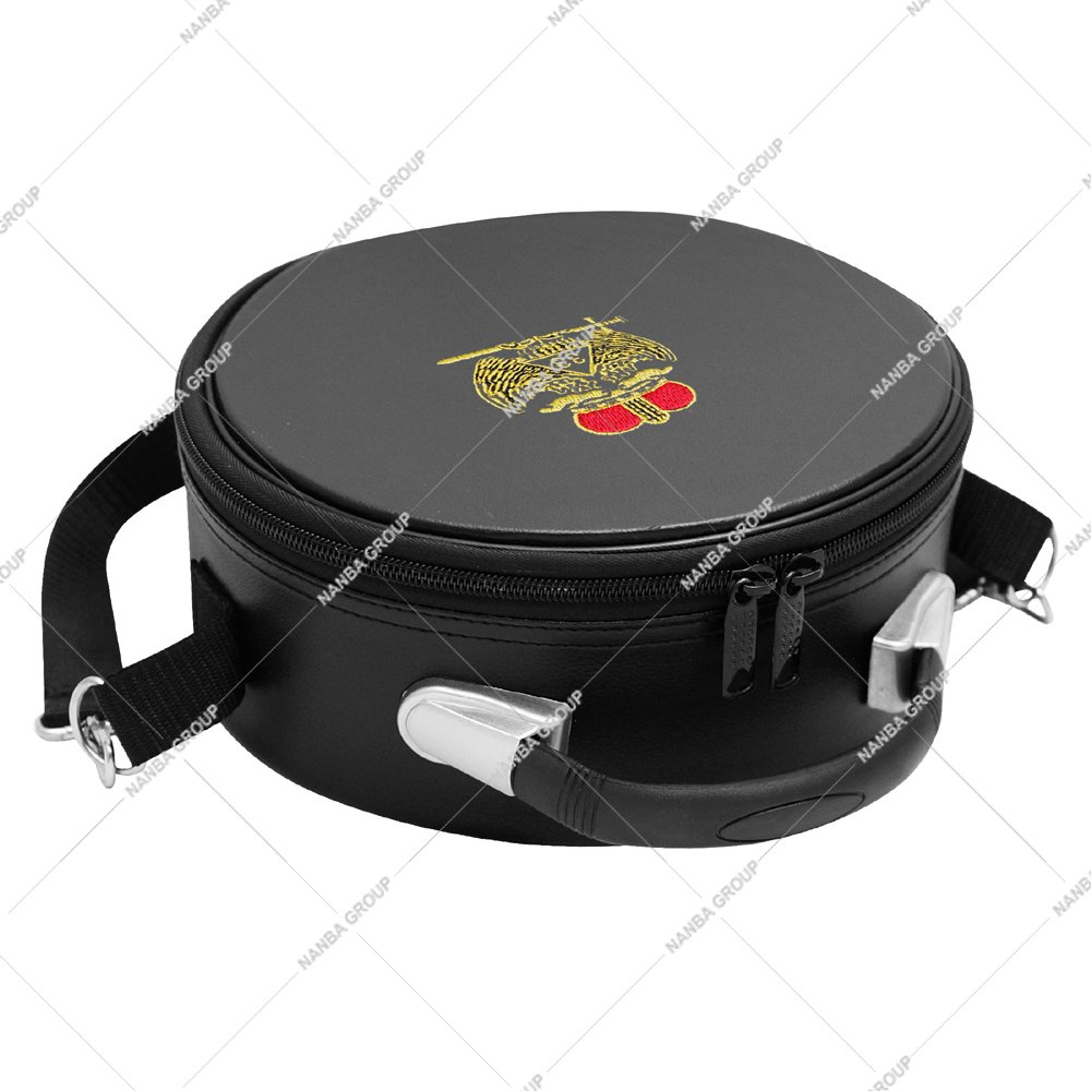 Photo-08 Black Masonic Scottish Rite 33rd Degree Cap Case with a Gold-Embroidered Double Eagle Emblem