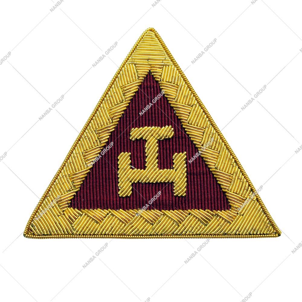 06 Royal Arch Principal Apron Badge Hand-Embroidered Masonic Item Gold Bullion Wire Border 6.5cm X6.5cm Classical Style