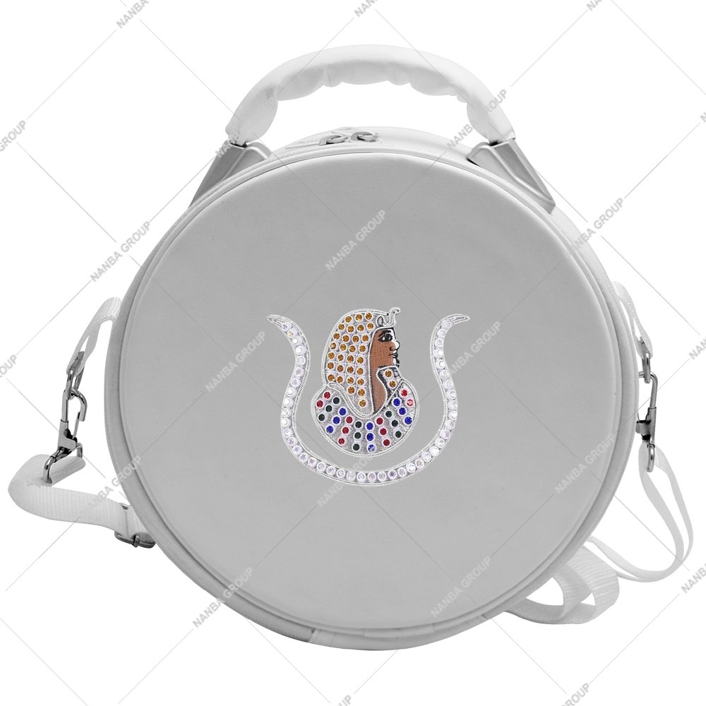 123 White Daughters of Isis emblem Hand Embroidery SILVER Cap Case Without Strap