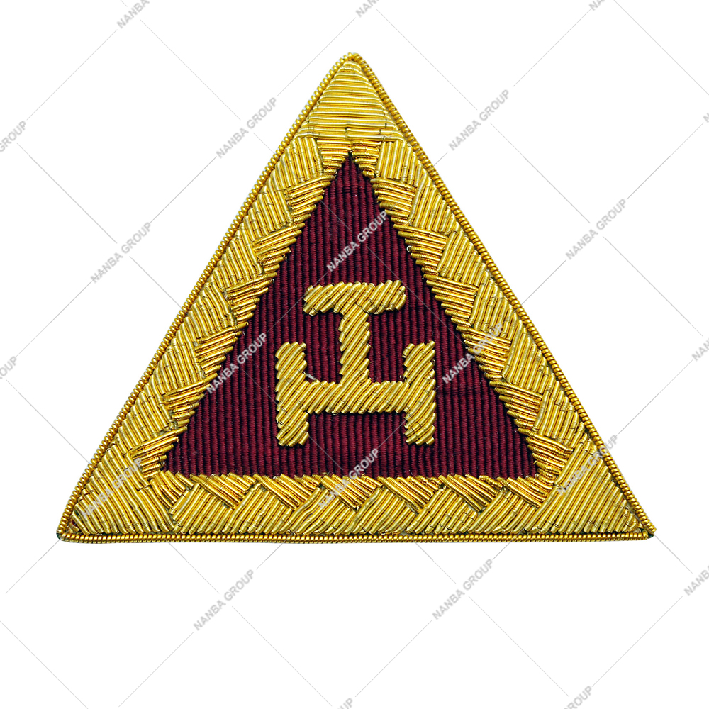 6 Royal Arch Principal Apron Badge Hand-Embroidered Masonic Item Gold Bullion Wire Border 6.5cm X6.5cm Classical Style