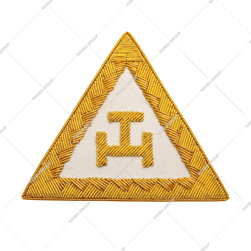 6 Embroidered Royal Arch Triple Tau Badge Sew-On 6.5cm X6.5cm Solid Color Customizable for Masonic Regalia & Garments