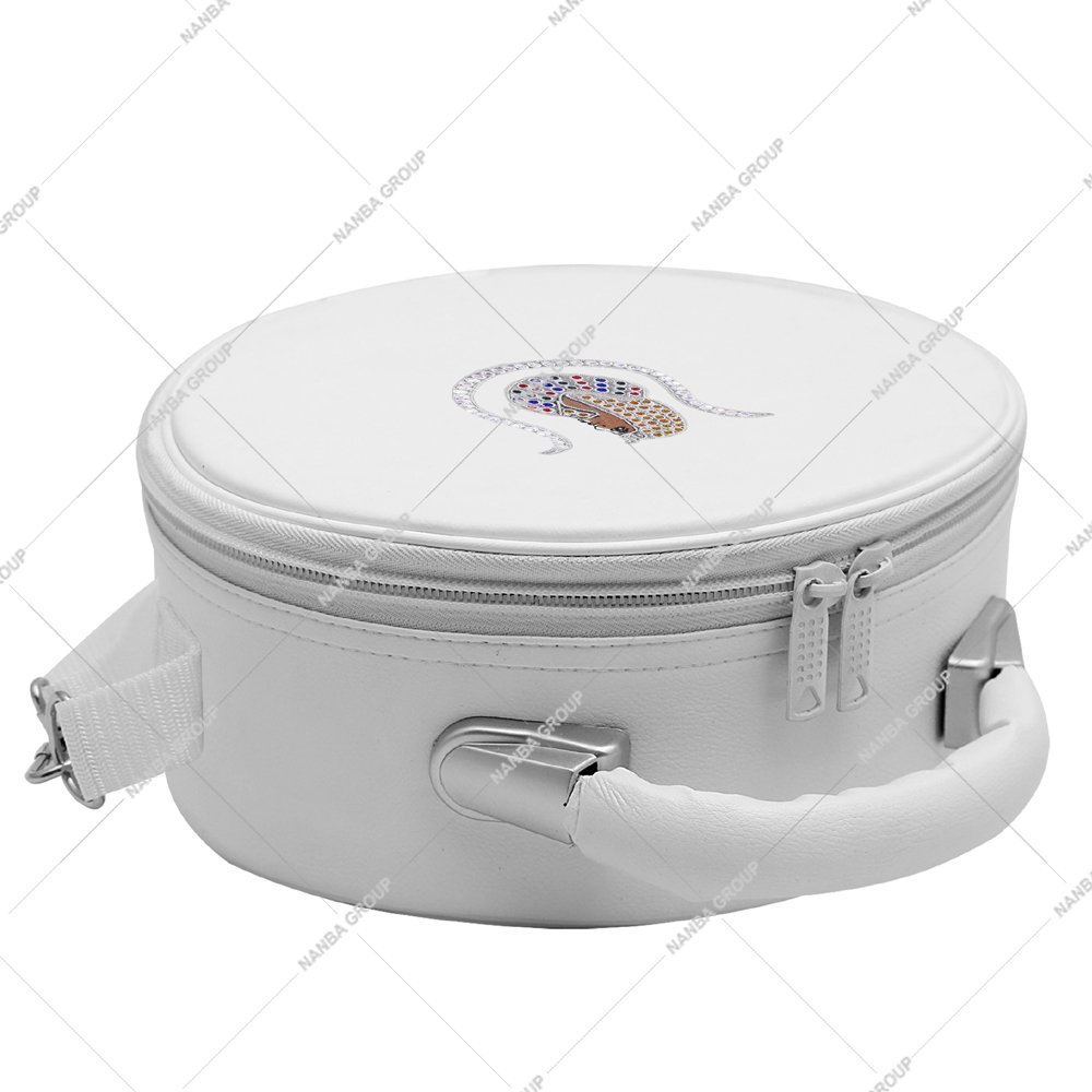 Nanba Group Watermark copy White Daughters of Isis emblem Hand Embroidery Silver With Strap
