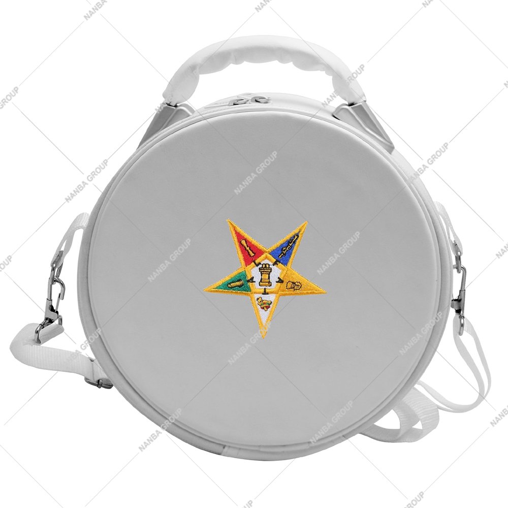 Nanba Group Watermark copy Premium White Star Machine EMB Hat Box (White) with Zipper Closure Lightweight Excellent Protection